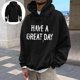 thumbnail image 1 of MHFRRA Sudadera con Capucha Gráfica Divertida, Informal, Cómoda y con Estampado de Letras para Uso Diario y Actividades Al Aire Libre Negro, 1 of 6
