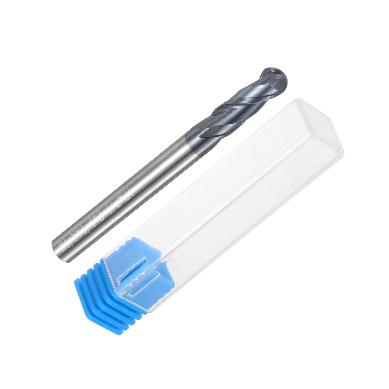 Uxcell Ball Nose End Mill 1/8" Radius 1/4" Shank Solid Carbide AlTiN Coated Upcut 2 Spiral Flutes