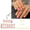 thumbnail image 6 of 24Pcs Press on Nails French Tip Square Nails Tips Designs Fake Nails Artificial Acrylic Nails Full Covers False Nails, 6 of 8
