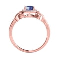 thumbnail image 2 of Mauli Jewels Engagement Rings for Women 0.92 Carat Oval Shape Tanzanite & Halo Diamond Gemstone Ring Prong-Setting 10K Rose Gold, 2 of 6