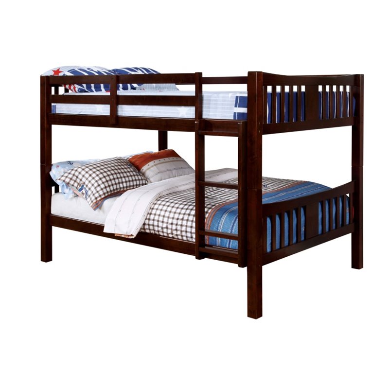 Bowery Hill Full Over Full Bunk Bed in Dark Walnut Walmart Canada