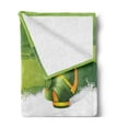 thumbnail image 2 of Golf Soft Flannel Fleece Throw Blanket, Sports Equipment Stroke Play on Paintbrush Background Recreation, Cozy Plush for Indoor and Outdoor Use, 50" x 60", Fern Green White, by Ambesonne, 2 of 5
