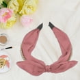 thumbnail image 7 of Unique Bargains Bunny Ears Wide Bow Headbands Fashion Hair Hoop Pink with Bow Knotted for Girl Women, 7 of 7