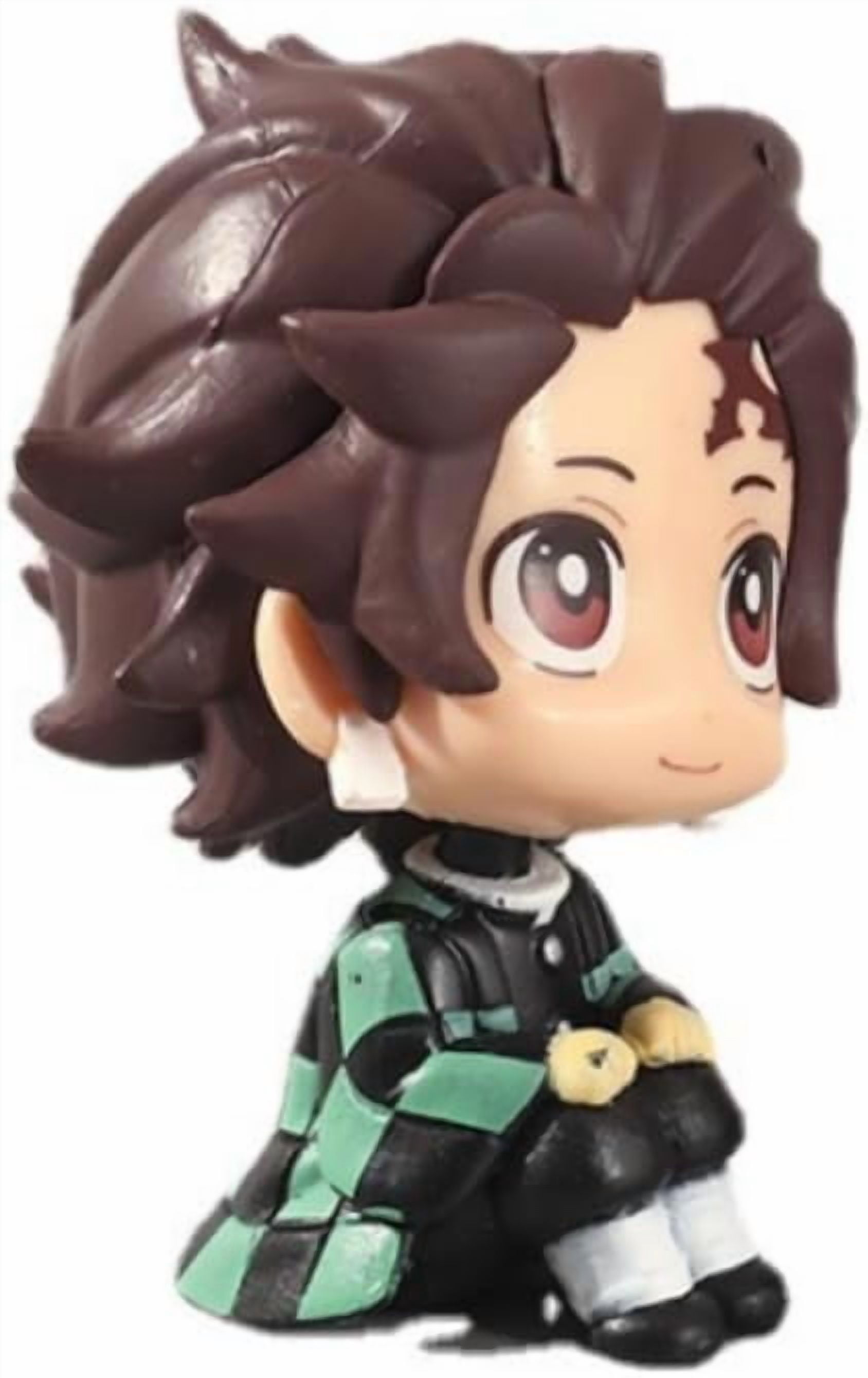 Kamado Tanjirou Figure Kamado Nezuko‌‌ Figure Q Version Sitting Look Up Anime Figures 10cm/3.9inch Character Statue Model Ornament Gifts