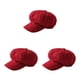 thumbnail image 4 of Sonducket Gorras con visera Estilo de ocio Boina de lana Toque cómodo Sombreros octogonales ligeros Líneas hermosas Sombreros fáciles de combinar Rojo Rojo 3piezas Sonducket  CBP221408, 4 of 6