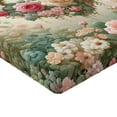 thumbnail image 2 of Ambesonne Floral Heart Fitted Sheet, Tender Medieval Garden, King Size, Laurel Green and Pink, 2 of 3