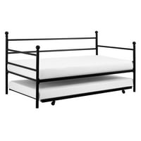 Mainstays Modern Metal Daybed with Trundle in Twin Size Frame