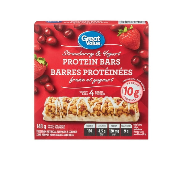 Great Value Strawberry and Yogurt Protein Bars, 148 g