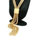 thumbnail image 4 of Women's 4 Cylinder Strand Necklace and Dangle Earrings Set in Gold-Tone, 4 of 4