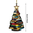 thumbnail image 3 of kladzum Christmas Tree Ornaments Book Tree Shaped Wall Decoration Festive Gifts Christmas Decorations Door Hanging Decor for Xmas Decorations, 3 of 8
