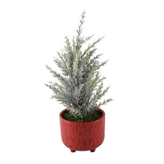 Flora Bunda CH1958E-RD 14' Xmas tree in 4.5' Vintage Footed Pot