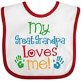 thumbnail image 3 of Inktastic My Great Grandpa Loves Me Boys or Girls Baby Bib, 3 of 4