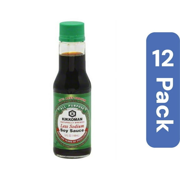Kikkoman Less Sodium Soy Sauce, 5 oz (Pack of 12)