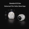 thumbnail image 2 of Valve Stem Caps, 4 Pack Handmade Rhinestone Tire Valve Caps Crystal Universal Tire Caps For Car Wheels - Silver, 2 of 5
