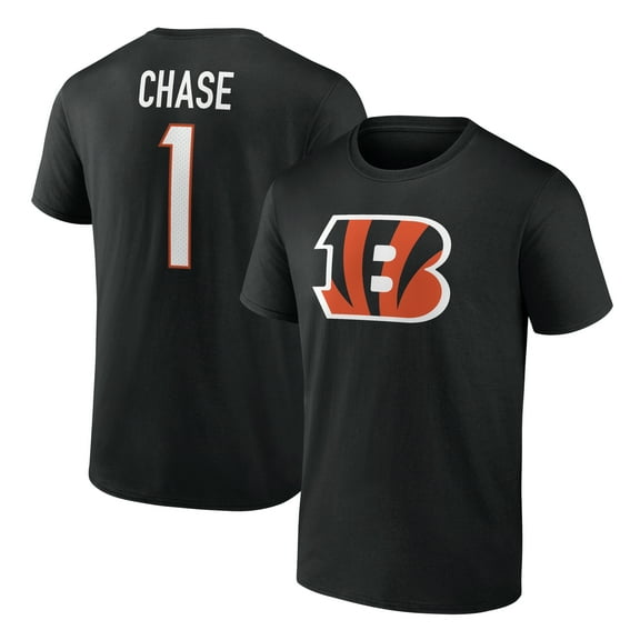 Men's Ja'Marr Chase Black Cincinnati Bengals Icon Name & Number T-Shirt