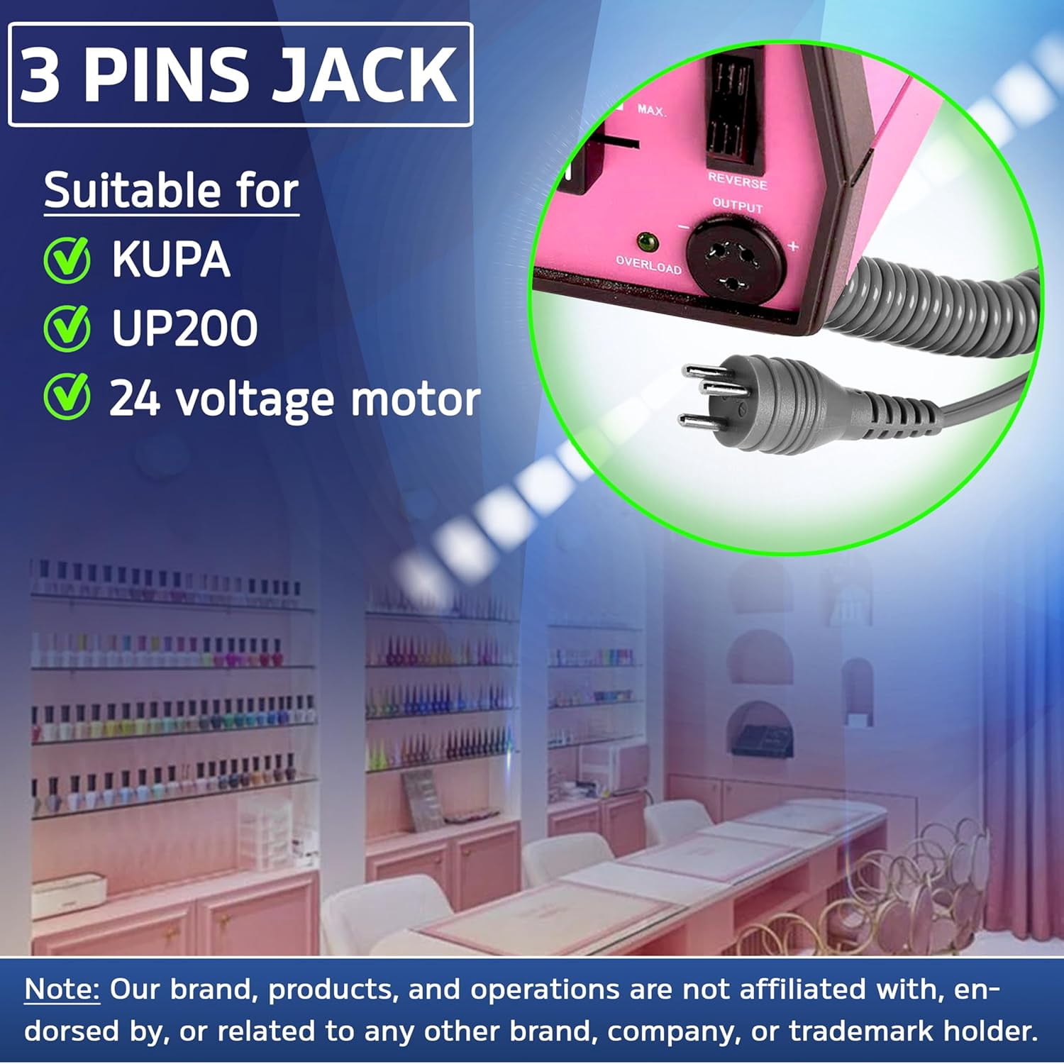 30.000RPM Professional Nail Drill Machine - Hand Drill for Nails - Replacement Nail Drill Handpiece Compatible with KUPA KP55, KP60, KP5000, UP-200 (Black)