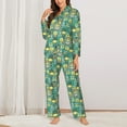 thumbnail image 2 of Yiaed Animals with Leaf Print Pajamas Women's Long Sleeve Sleepwear Soft Button Down Loungewear Pjs Lounge Set Nightwear Womens Pajama Pants-X-Large, 2 of 7