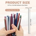 thumbnail image 2 of Hot Glue Sticks for Glue Gun, 20 Pcs Colored Hot Melt Adhesive Bulk Sticks for DIY Craft Projects Art Decoration Home Repairs, Silver (7.9" x 0.28"), 2 of 7