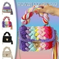 thumbnail image 5 of RYGRZJ Sac à Main Mode Coloré Crochet pour Femmes Épaule Épaisse à Franges I0M9 Sac Tissé, 5 of 5
