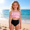 thumbnail image 5 of Girls Swimsuit Bikini Set 2 Piece Bathing Suit Adjustable Straps Tiered Ruffled Swimwear for Teen Girls, 5 of 5