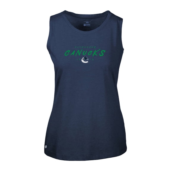 Women's Levelwear  Navy Vancouver Canucks  Macy Scratched Tank Top