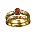thumbnail image 2 of Xinyolin Engraving Red Faux Gem Rings - Ladies Geometric Rhinestone Wedding Rings, 2 of 8