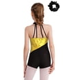 thumbnail image 2 of YONGHS Leotards for Girls Gymnastics Dance Biketards with Hair Tumbling Athletic Jumpsuit Yellow&Black 8, 2 of 7