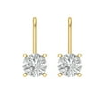 thumbnail image 3 of Clara Pucci 2Ct Synthetic White Sapphire Round Cut VVS1 Lever Back Drop Dangle 14k Solid hypoallergenic Gold Designer Earrings For April, 3 of 7