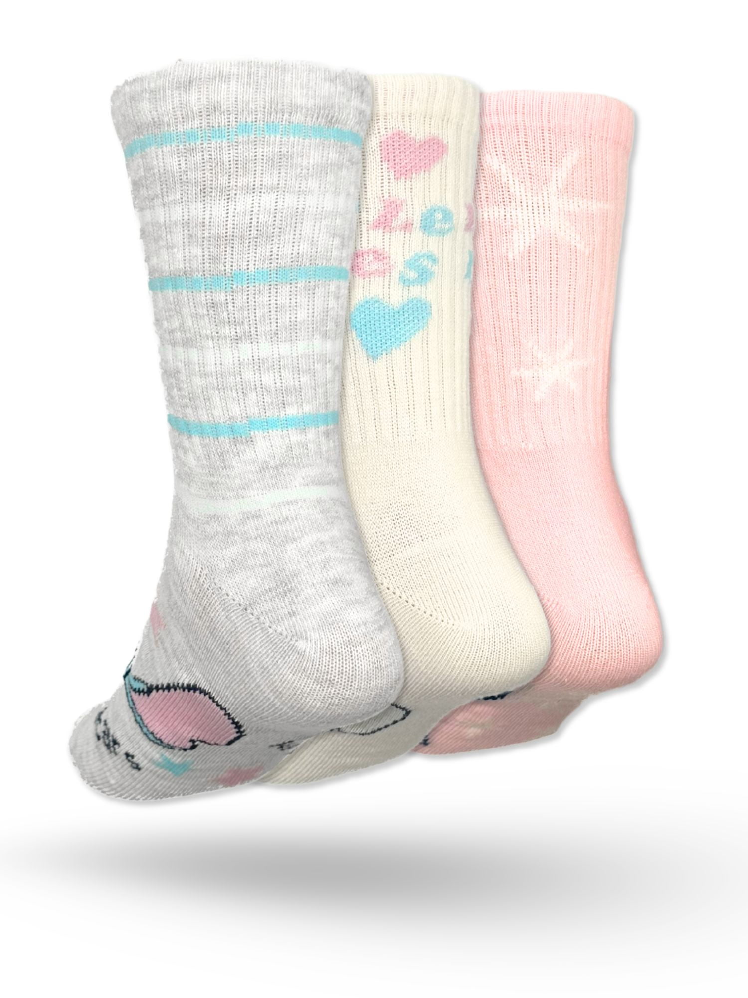 Disney Stitch Girls Mid-Crew Socks, 3-Pack, Sizes S/M-M/L