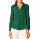 thumbnail image 5 of CAMISAS ELEGANTES PARA MUJER INSPIRADAS CHIC, CON CUELLO PUNTA V Y MANGAS LARGAS, BLUSA DE SATÉN SUAVE TALLA 3XL VERDE, 5 of 8