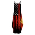 thumbnail image 4 of USSUMA Maxi Sundresses for Women Casual Summer American Flag Long Beach Dress Womens 4th of July Stars and Stripes Patriotic Plus Sun Dresses Halter Neck Sleeveless Dress Party Vacation, 4 of 4