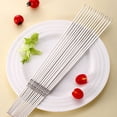 thumbnail image 4 of 10pcs Stainless Steel BBQ Skewers For Barbecue, Reusable Grill Stainless Steel Skewers, Shish Kebab BBQ Camping Flat Forks Gadgets, Kitchen Accessories Tools, 4 of 4