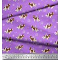 thumbnail image 3 of Soimoi Purple polyester Crepe Fabric Bird,Paw & Cocker Spaniel Dog Print Fabric by Yard 52 Inch Wide, 3 of 3