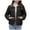 Black, variant on Buigttklop Womens Quilted Puffer Jacket Lightweight Button Down Padded Coat Outwear Turndown Collar Winter Fall Coat Jacket