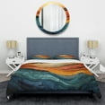 thumbnail image 3 of Designart "Coral Blue Bold Mountains Landscape" Modern Bedding Covert Set - Mountains Coral Landscapes Bed Set With 2 Shams, 3 of 6