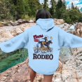 thumbnail image 4 of Unisex Retro 90s Western Cowboy Print Denim Style Hooded Sweatshirt, 4 of 7