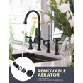 thumbnail image 2 of Wowow Black Double Handle High-Arc Widespread Deck Mounted kitchen faucet filter for kitchen sink With Side Spray in Brass, 2 of 8