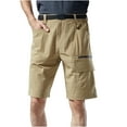 thumbnail image 2 of HOOMEUMY Men's Summer Quick Dry Lightweight Casual Loose Fit Breathable Stretch Relaxed Fit Cargo Shorts with Zipper Pockets Yellow S, 2 of 4