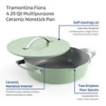 thumbnail image 6 of Tramontina Fiora 4.25-Quart Aluminum Ceramic Nonstick Multipurpose Pan with Lid, Induction-Ready, ILAG Swiss Coating, Oven & Dishwasher Safe - Mint, 6 of 13