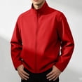 thumbnail image 2 of PNTUTB Jacket for Men Full Zip Stand Collar Coat Solid Color Long Sleeve Casual Comfort Fall Winter Trendy Versatile Outwear with Pockets, 2 of 7