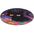 thumbnail image 4 of Cute Planet Cat Round Small Area Rug, Print Non Slip Washable Floor Mat, Soft Throw Rug for Living Room, Powder Room Entryway, Bathroom, Bedside, 4 of 6