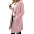 thumbnail image 3 of Women Fall Long Cardigan Sweater Trendy Knit Jacket Coat Dressy Blazer Coatigan Pink XL, 3 of 7