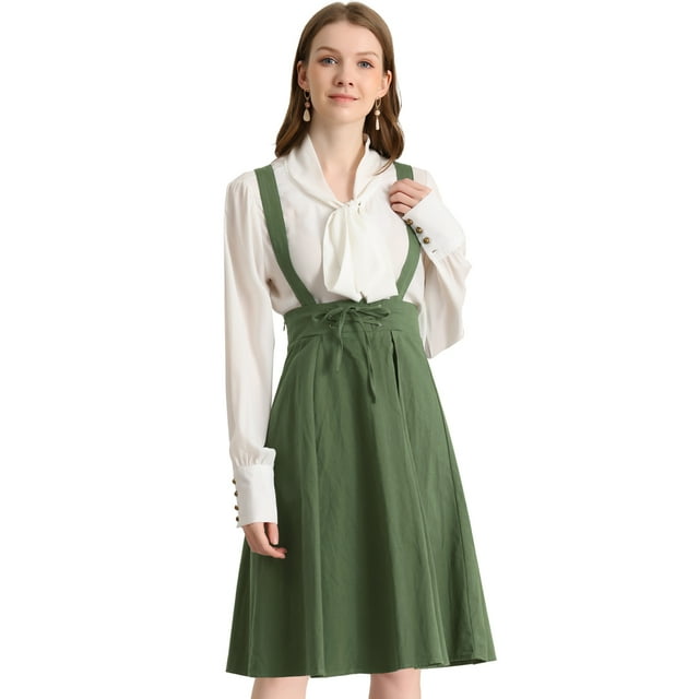 Vestido General de Cintura Elástica Allegra K Mujer Ejercito Verde XS