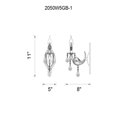 thumbnail image 2 of 1 Light Wall Sconce with Antique Brass finish, 2 of 2
