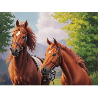 iKustar Paint by Numbers DIY Acrylic Painting Kits On Canvas for Kids &  Adults Beginner 16 W x 20 L Running Horse Pattern Horse 16Wx20L-Frameless