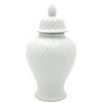 thumbnail image 2 of Red Lantern 20" Diamond Pattern White Temple Jar, 2 of 8