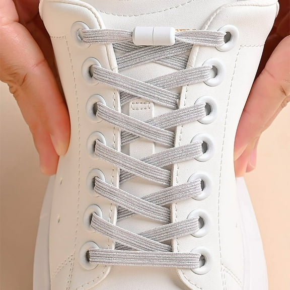 No-Tie Elastic Shoelaces with Buckle, Multicolor, 1 Pair for Kids and Adults