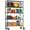Black, variant on IZEUK 4-Tier Adjustable Heavy Duty Metal Shelving, Wide Utility Racks, 45.3" W x 15.8" D x 59.4" H, 1400 lbs Capacity, Silver