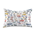 thumbnail image 3 of Haosy Satin Pillowcase for Hair and Skin Standard Cooling Silk Pillow Case with Envelope Closure Car Trucks Boats Planes 20"x40", 3 of 9