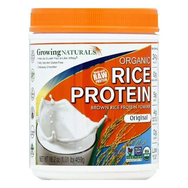 Growing Naturals Original Brown Rice Protein Powder, 16.2 OZ Walmart